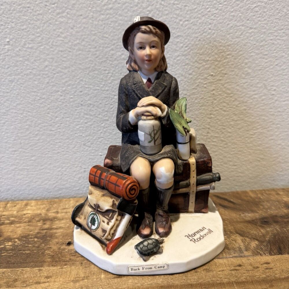 Vintage Norman Rockwell Back From Camp Porcelain Figurine 1979 Dave Grossman